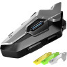 Fodsports t5 intercom moto bleutooth 5.4 avec assistant vocal en 9 langues, système de communication moto avec partage de musiqu