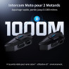 Fodsports t5 intercom moto bleutooth 5.4 avec assistant vocal en 9 langues, système de communication moto avec partage de musiqu
