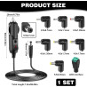 Chargeur Auto 12V 2A avec 8 Embouts Interchangeables Alimentation DC Allume Cigare 24W pour DVD GPS Caméra Tablette Haut-Parleur