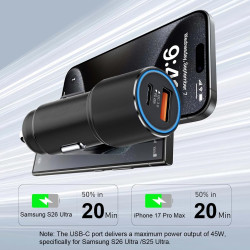 Chargeur Voiture Rapide pour Samsung Galaxy S26 Ultra/S25 Plus/S24 FE/S23 S22 S21 S20,A57 5G A37 A27 A56 A36 A26 A55 A35 A26 A54