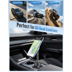 Support de téléphone pour voiture compatible avec MagSafe, rotation à 360° et bras extensible rapide, support de téléphone pour 