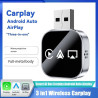 Adaptateur Carplay sans Fil, Smart Carplay, Airplay, Android Auto, Clé USB, Filaire, Carplay vers Plug and Play sans Fil
