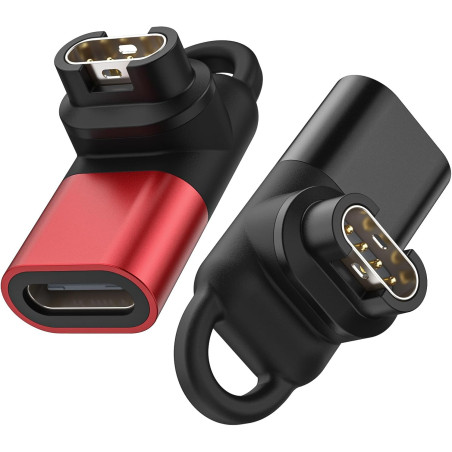 2Pack USB C Adaptateur de Chargeur Watch, 90° Connecteur Câble Type C pour Fenix 8 7 6 5 E, Forerunner 970 570 965 265 165 55, I