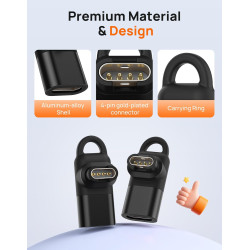 2Pack USB C Adaptateur de Chargeur Watch, 90° Connecteur Câble Type C pour Fenix 8 7 6 5 E, Forerunner 970 570 965 265 165 55, I