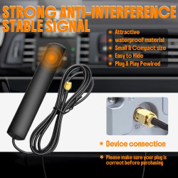 Antenne Dab Dab+, Antenne Autoradio Numérique SMA FM Dab+ Universelle avec Adaptateur SMA et 3M Câble, Compatible avec Ford, Ren