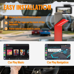 Antenne Dab Dab+, Antenne Autoradio Numérique SMA FM Dab+ Universelle avec Adaptateur SMA et 3M Câble, Compatible avec Ford, Ren