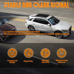 Antenne Dab Dab+, Antenne Autoradio Numérique SMA FM Dab+ Universelle avec Adaptateur SMA et 3M Câble, Compatible avec Ford, Ren