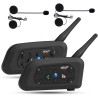 Ejeas v6 pro + casque de moto bleutooth 5.1, version améliorée v6 pro, équipé d'une interface de type c (lot de 2)