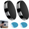 2 Pièces Support Telephone Voiture Aimanté Support Téléphone Magnétique Rond Voiture avec Plaques Métalliques, Universel Auto Co