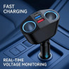 Double Allume Cigare USB C Prise Allume-Cigare Voiture avec 2 Ports USB, Prise USB C et Affichage LED, Chargeur USB Universel po