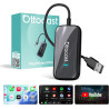 Ottocast play2video ultra, 3-en-1 boîtier ai pour netflix/youtube/prime video, adaptateur carplay sans fil & android auto avec c