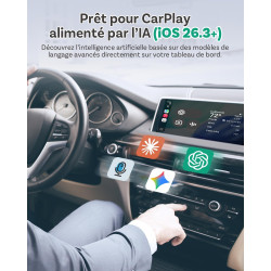Ottocast play2video ultra, 3-en-1 boîtier ai pour netflix/youtube/prime video, adaptateur carplay sans fil & android auto avec c