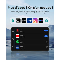 Ottocast play2video ultra, 3-en-1 boîtier ai pour netflix/youtube/prime video, adaptateur carplay sans fil & android auto avec c