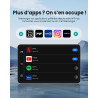Ottocast play2video ultra, 3-en-1 boîtier ai pour netflix/youtube/prime video, adaptateur carplay sans fil & android auto avec c