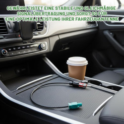 Adaptateur Antenne Autoradio FAKRA à DIN, Câble Rallonge 30cm, Connecteur Radio Voiture Universel pour Lecteur CD/Stéréo HD, Ada