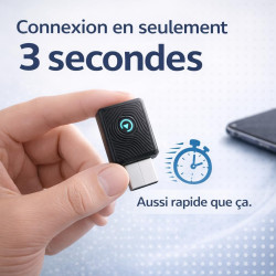 Adaptateur CarPlay sans Fil et Android Auto 2 en 1 - WiFi 6 5GHz Mini USB Convertit Câble en sans Fil - Plug & Play Connexion Ra