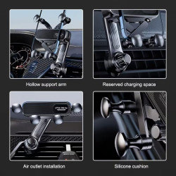 1 support de téléphone de voiture avec verrouillage stable, design anti-secousses – Poignée réglable pour grille d'aération, mat