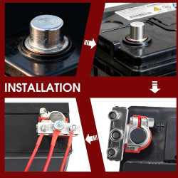 1 Paire Connecteur Batterie 12V Cosse Batterie Voiture Positive Négative Coupe Circuit à Loisir 3 Voies Sécurisées en Laiton à S