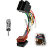 Adaptateur Autoradio ISO 16 Broches, Faisceau de Câblage Stéréo avec Connecteur Antenne DIN, Câble Adaptateur Voiture Universel 