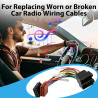 Adaptateur Autoradio ISO 16 Broches, Faisceau de Câblage Stéréo avec Connecteur Antenne DIN, Câble Adaptateur Voiture Universel 
