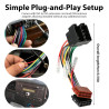 Adaptateur Autoradio ISO 16 Broches, Faisceau de Câblage Stéréo avec Connecteur Antenne DIN, Câble Adaptateur Voiture Universel 