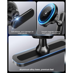 CloudValley 15W Support téléphone Voiture magnetique pour Hyundai Ioniq 5 (2022–2025) / 5 N & Sonata Kona (2024–2025) & Ioniq 9,