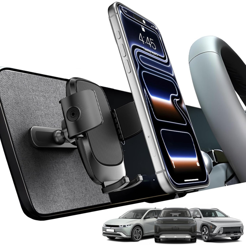 CloudValley Support téléphone Voiture de Voiture à Pince Large pour Hyundai Ioniq 5 (2022–2025) / 5 N & Sonata Kona (2024–2025) 
