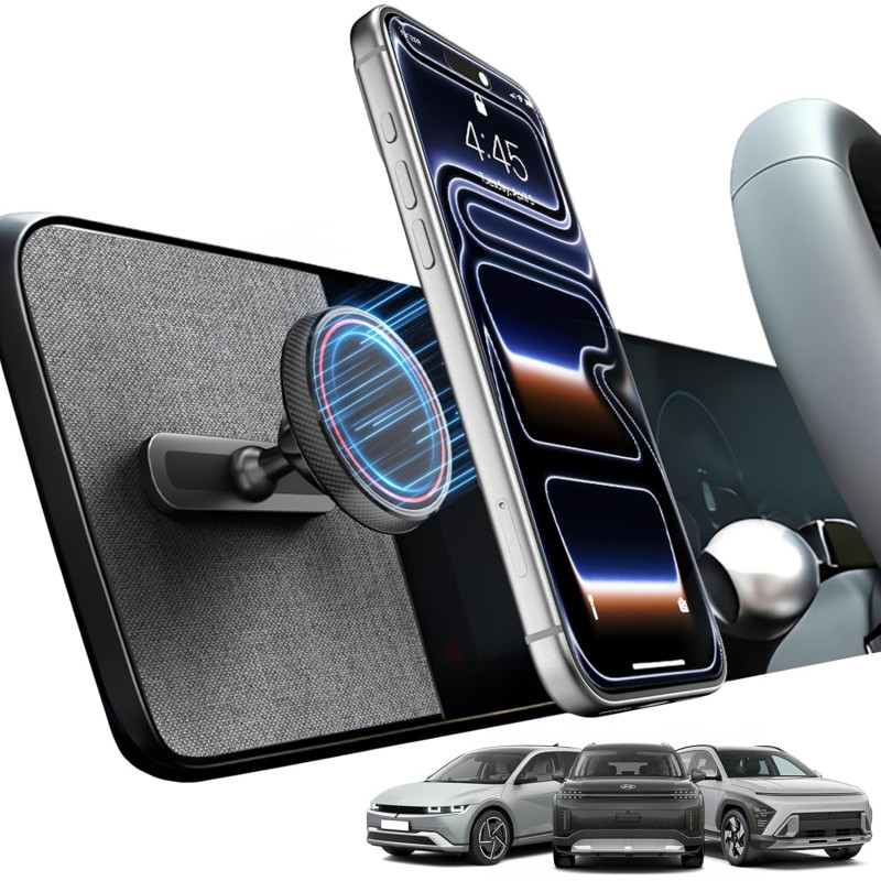 CloudValley Support téléphone Voiture magnetique pour Hyundai Ioniq 5 (2022–2025) / 5 N & Sonata Kona (2024–2025) & Ioniq 9, Con