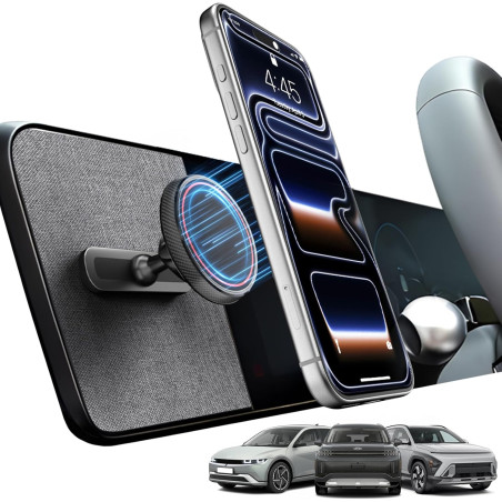 CloudValley Support téléphone Voiture magnetique pour Hyundai Ioniq 5 (2022–2025) / 5 N & Sonata Kona (2024–2025) & Ioniq 9, Con