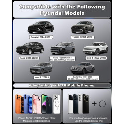 CloudValley Support téléphone Voiture magnetique pour Hyundai Ioniq 5 (2022–2025) / 5 N & Sonata Kona (2024–2025) & Ioniq 9, Con