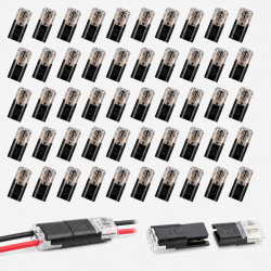 50 Pièces Connecteur Voiture étanche 2 Fils, Connecteur de Câble à 2 Broches 12V sans Dénudage, Connecteur Rapide Sans Soudure p