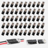 50 Pièces Connecteur Voiture étanche 2 Fils, Connecteur de Câble à 2 Broches 12V sans Dénudage, Connecteur Rapide Sans Soudure p
