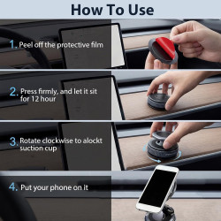 Support Telephone Voiture Magnetique Ventouse Support Téléphone Voiture Magnétique avec Rotation 360° et Bras Pliable, Accroche 