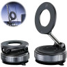 Support Telephone Voiture Magnetique Ventouse Support Téléphone Voiture Magnétique avec Rotation 360° et Bras Pliable, Accroche 