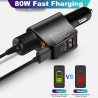 4 en 1 Chargeur Allume Cigare USB Cigare Charge PD 3W Rapide Chargeur Voiture KFZ Allume 80W 2 Ports USB-A 5V 3.1A/QC 3.0 Adapta