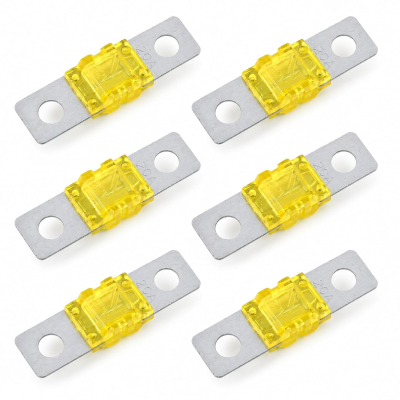 6 Pièces de Fusibles Mini ANL 20A,pour Systèmes Audio-Vidéo Marines et Véhicules Motorisés,Fusibles de Protection Électronique,C