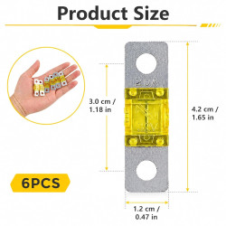 6 Pièces de Fusibles Mini ANL 20A,pour Systèmes Audio-Vidéo Marines et Véhicules Motorisés,Fusibles de Protection Électronique,C