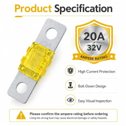 6 Pièces de Fusibles Mini ANL 20A,pour Systèmes Audio-Vidéo Marines et Véhicules Motorisés,Fusibles de Protection Électronique,C
