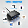 120W Prise Allume Cigare 12V/24V Chargeur Voiture Rapide avec 3 Prises et Ports USB C PD 3.0 & QC 3.0, Adaptateur Allume Cigare 
