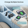 120W Prise Allume Cigare 12V/24V Chargeur Voiture Rapide avec 3 Prises et Ports USB C PD 3.0 & QC 3.0, Adaptateur Allume Cigare 