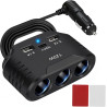 120W Multiprise Allume Cigare 12V/24V avec 3 Prises & Chargeur Voiture USB C + 2 USB, Adaptateur Splitter Voiture avec Interrupt