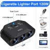 120W Multiprise Allume Cigare 12V/24V avec 3 Prises & Chargeur Voiture USB C + 2 USB, Adaptateur Splitter Voiture avec Interrupt