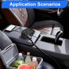 120W Multiprise Allume Cigare 12V/24V avec 3 Prises & Chargeur Voiture USB C + 2 USB, Adaptateur Splitter Voiture avec Interrupt