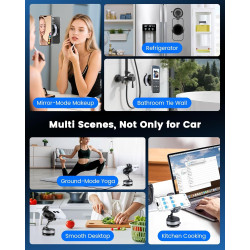 Support Telephone Voiture Magnetique pour Mag-Safe,360° Rotation Porte Telephone Voiture Aimant,Support Phone Voitures Pliable a