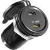 acegoo Prise USB 12V 100W PD3.0 et 20W PD, Camping-Car Voiture Aluminium Ordinateurs Portables USB-C Chargeur, Etanche Charge Ra