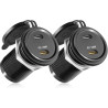acegoo Prise USB 12V 100W PD3.0 et 20W PD, Camping-Car Voiture Aluminium Ordinateurs Portables USB-C Chargeur, Etanche Charge Ra