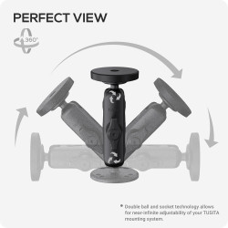 TUSITA 1" Boule Magnétique Voiture Téléphone Support avec Bras à Double Douille Compatible avec iPhone Magsafe, pour Ram Mount B