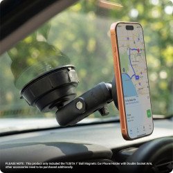 TUSITA 1" Boule Magnétique Voiture Téléphone Support avec Bras à Double Douille Compatible avec iPhone Magsafe, pour Ram Mount B