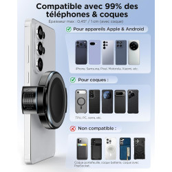 MSXTTLY Clip Téléphone Voiture – VMag-GC 2026 Magnétique pour Supports Magnétiques, sans Anneau Magnétique, Compatible avec iPho