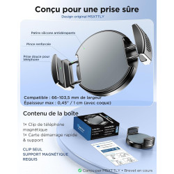 MSXTTLY Clip Téléphone Voiture – VMag-GC 2026 Magnétique pour Supports Magnétiques, sans Anneau Magnétique, Compatible avec iPho